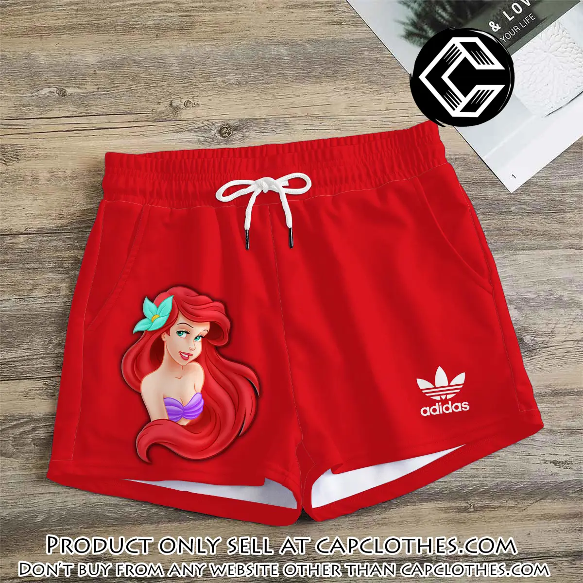 Premium ariel princess in adidas women shorts lady beach shorts wms1087 cc1924354